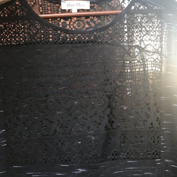 {Fleur Elise} Sheer Slub Long Sleeve Tee - Picture 5 of 7